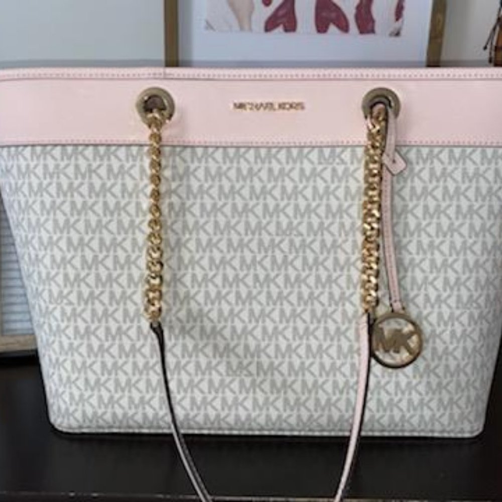 Michael Kors Shania Large EW Signature Tote Pink